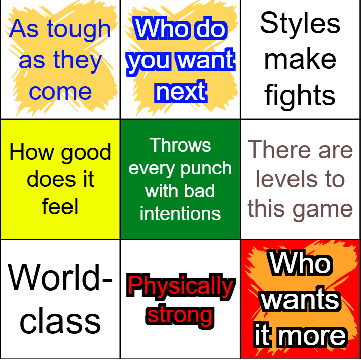 UFC Broadcast Bingo: